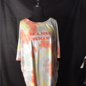 #612. Secret Treasures Boxy Pink and Yellow 3/4 Sleeve Pajama gown  #612